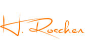 Die Unterschrift von H. Roschen in Orange auf transparentem Hintergrund.